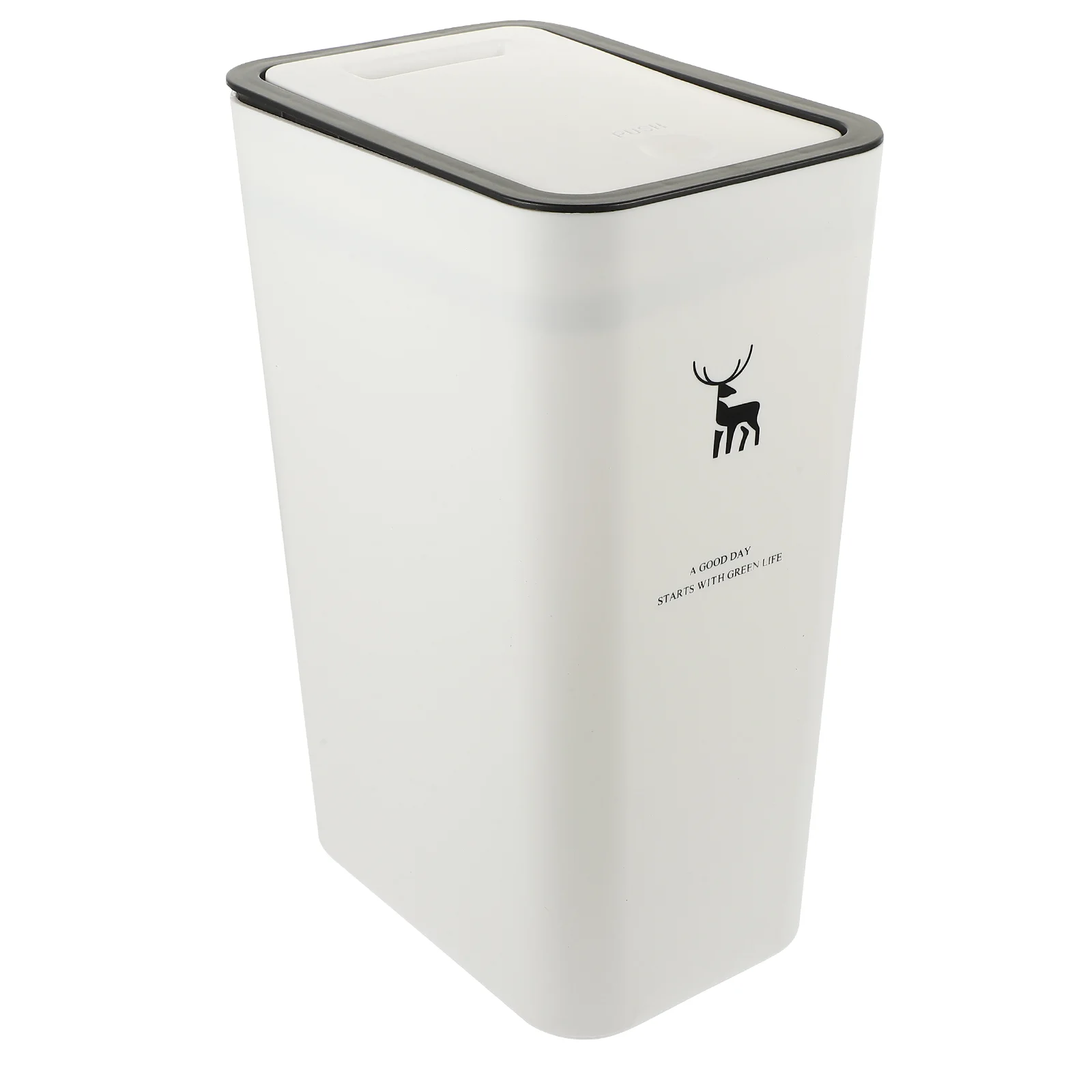 

Trashcan Narrow Space Garbage Multipurpose Kitchen Bin Slim Bucket White Office