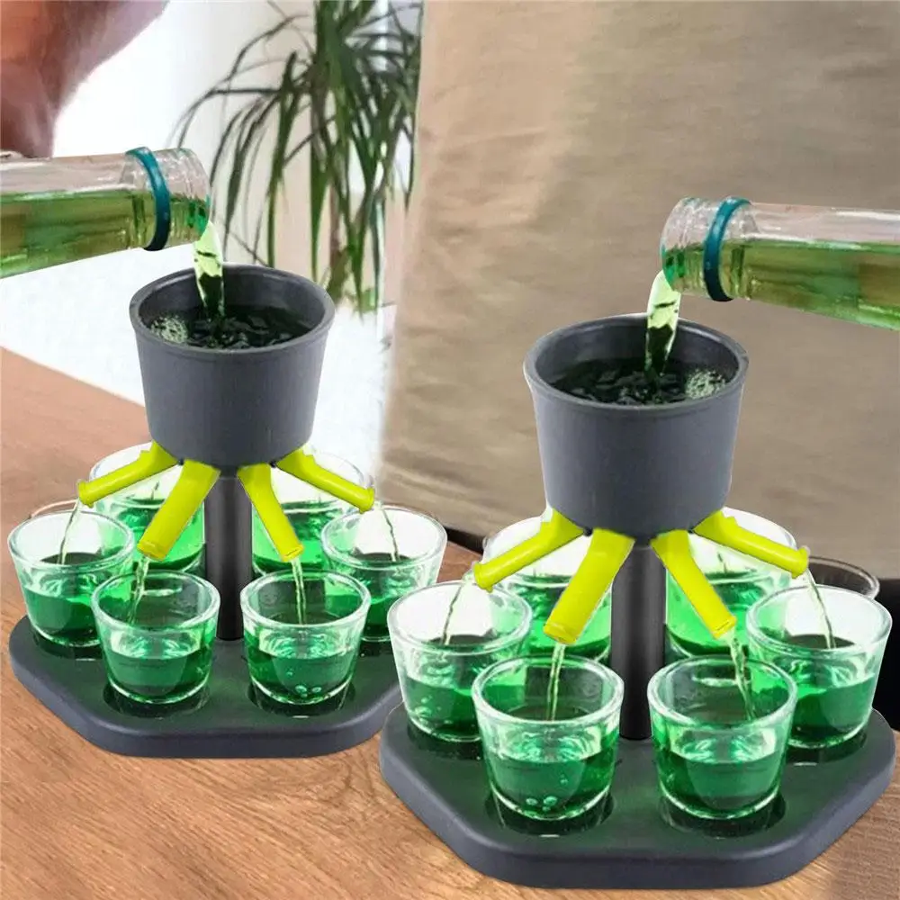 

6 Shot Glass Dispenser Wine Pourer Portable Dispenser Party Gifts Bar Accessory Drinking Games Dispenser Drinking Tools Dropship