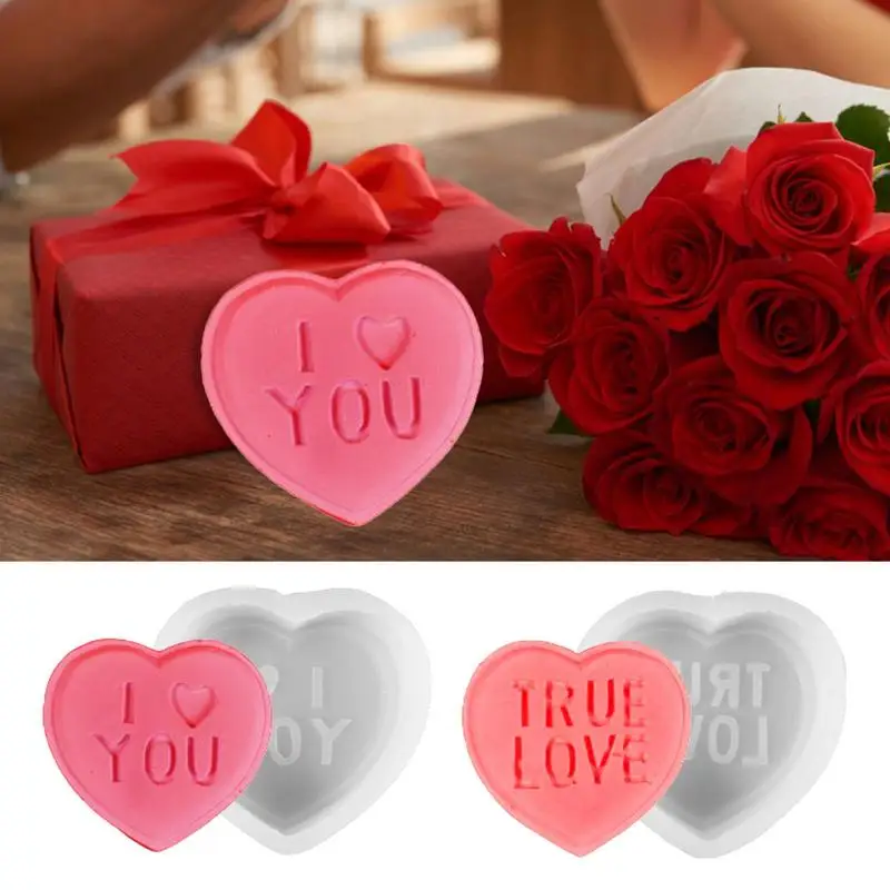 

Heart Shape Silicone Candle Mold 3D Letters Love Aromatherapy Candle Making Plaster Resin Soap Mould DIY Handicaft Home Decor