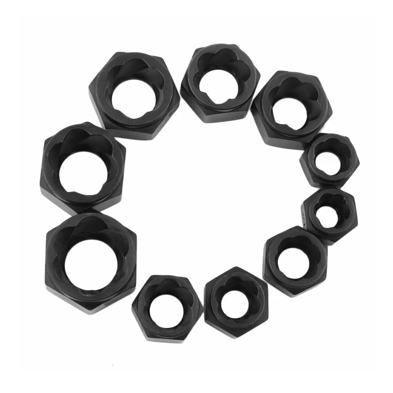 

10-piece Multifunctional Impact Bolt Impact Bolt Nut Remover Set 9-19mm Easy Out Bolt Extractor Set with Storage Case