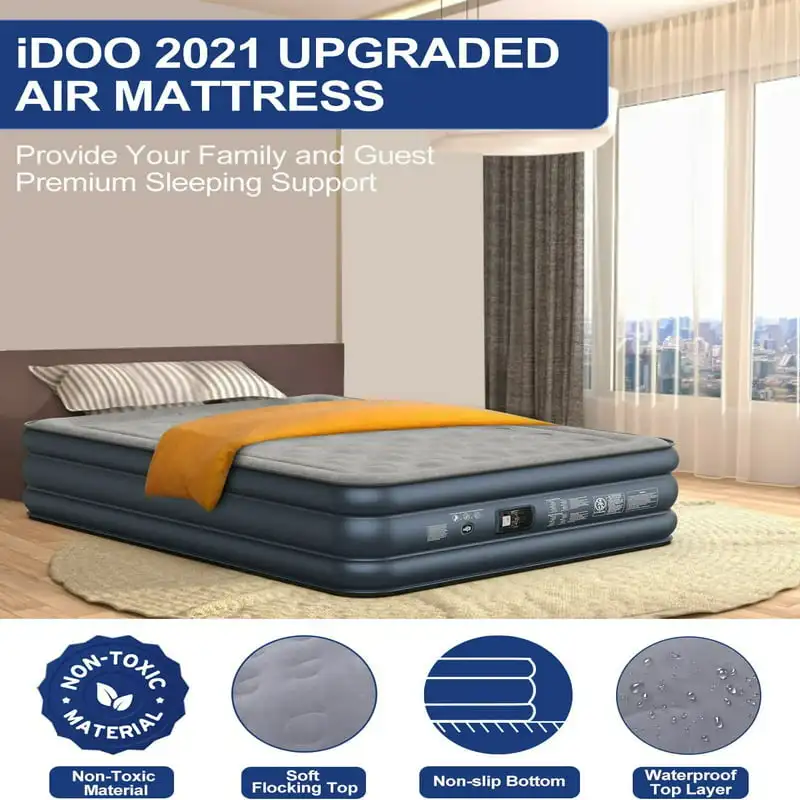 

Матрас, надувной воздушный матрас со встроенным для гостевого дома, кемпинга, путешествий, максимальный вес 650 фунтов (Размер 18 дюймов)