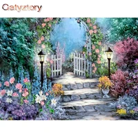 gatyztory diy 40x50cm frame paint by number garden landscape picture by numbers for adults acrylic paint on canvas home decor