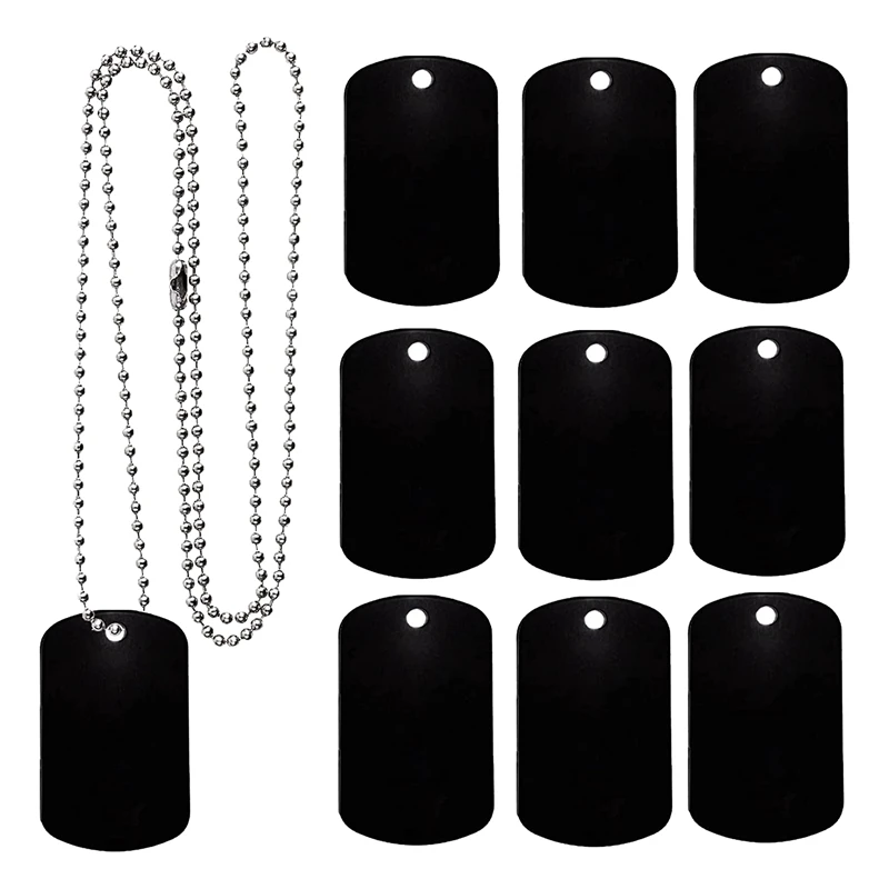 

New 25 Pack Aluminum Blank Dog Tags For Laser-Engraving With 24 Inches Of Stainless Steel Ball Chain