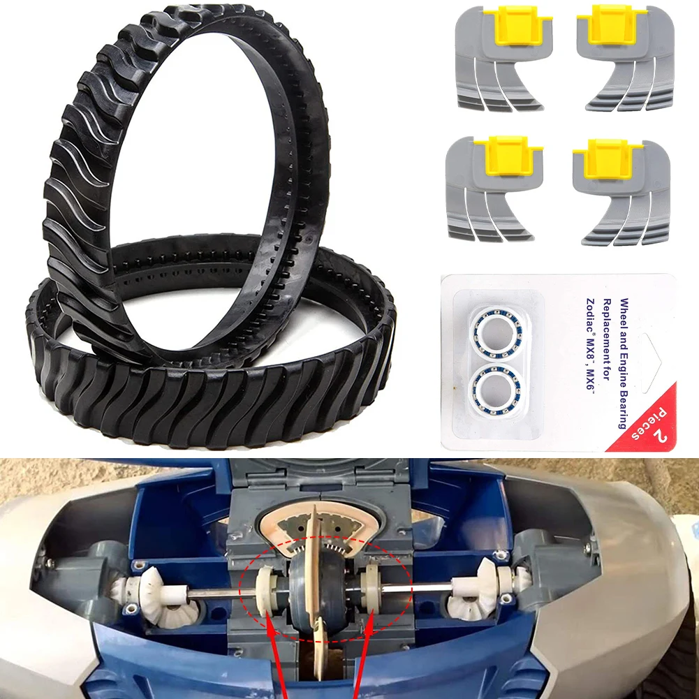 

Engine Bearings Tire Track MX8/MX6 Tune Up Kit With Tire R0526100 Bearing R0527000 Scrubbing Brush R0714400 Pools Cleaning Tools