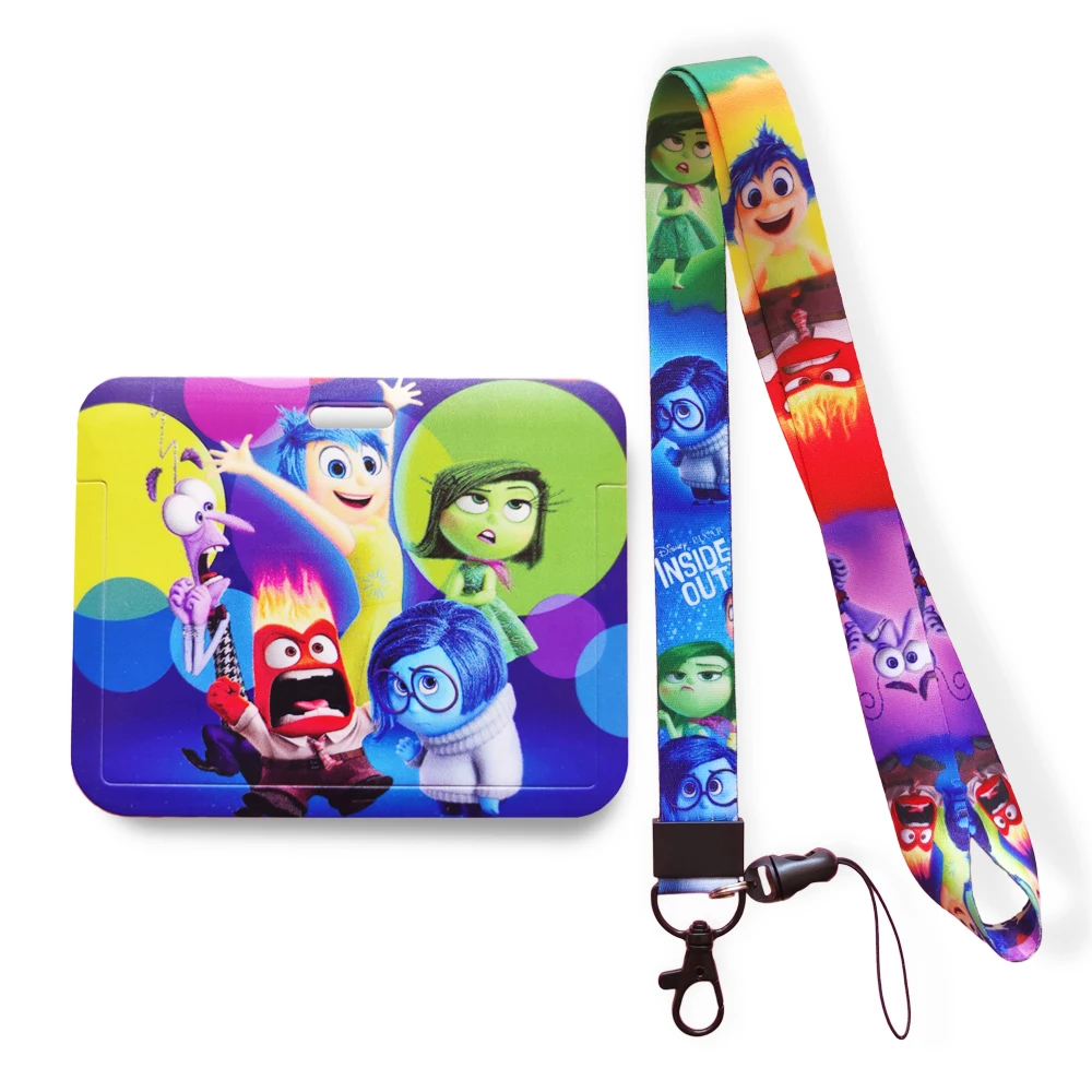 

Disney Inside Out Boys Card Holder Business Badge Card Case Frame ABS Employee Case Cover Student Lanyard Name Card Holder