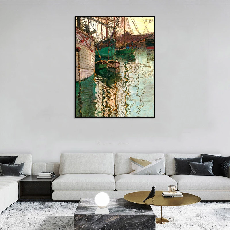 Egon Schiele гавань Триест холст искусственные репродукции постер для украшения дома