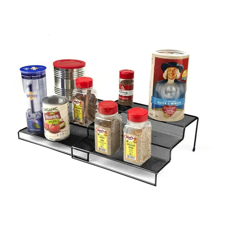 

Tier Metal Mesh Multi Purpose Kitchen Storage Organizer, 2 Pcs, Black Dish drying Countertop organizer Ziplock bags Restaurant a