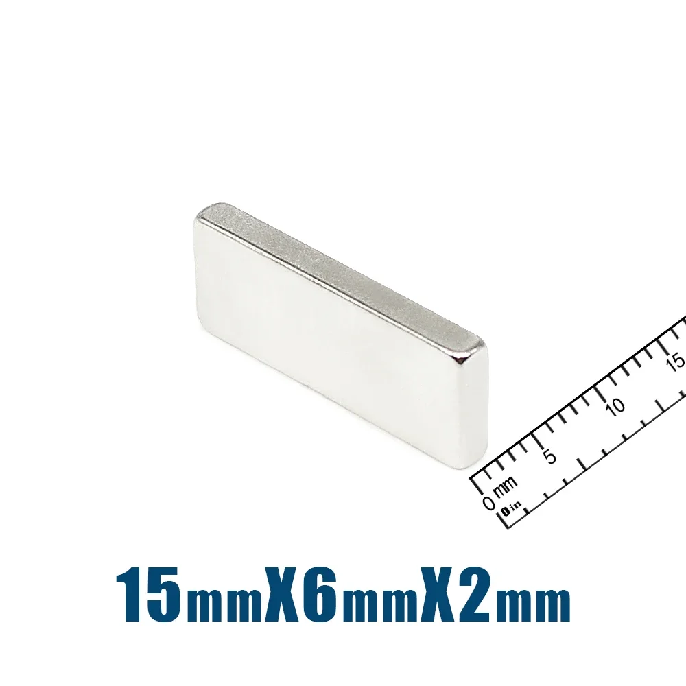 20/50/100/200 шт. Блок 15x6x2 мм мощные магниты N35 прямоугольные Постоянные неодимовые 15*6*2