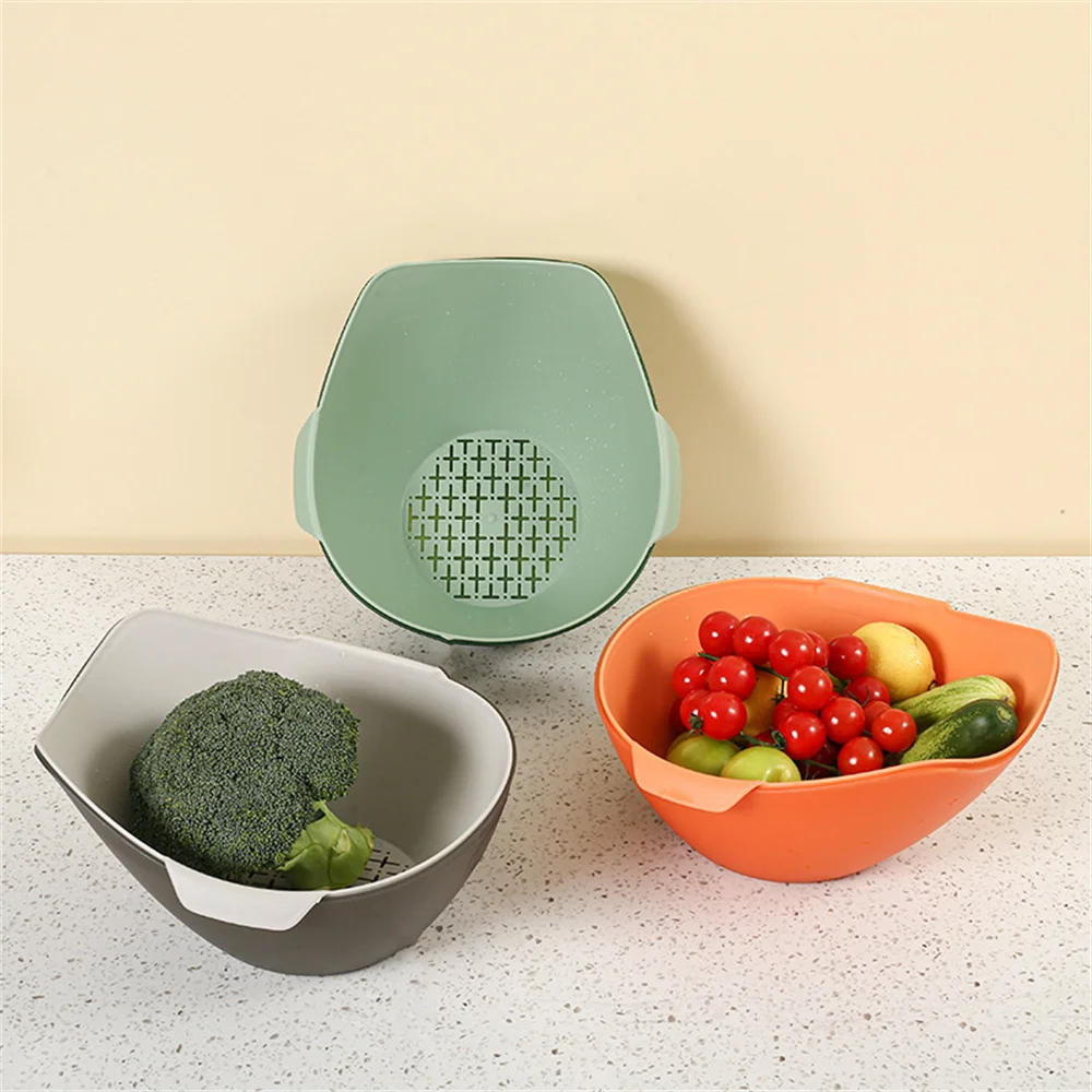 

High Quality Fruit Plate Double Plastic Dish Washing Basin Multifunctional Vegetable Washing Basin Strainers Drain Basket