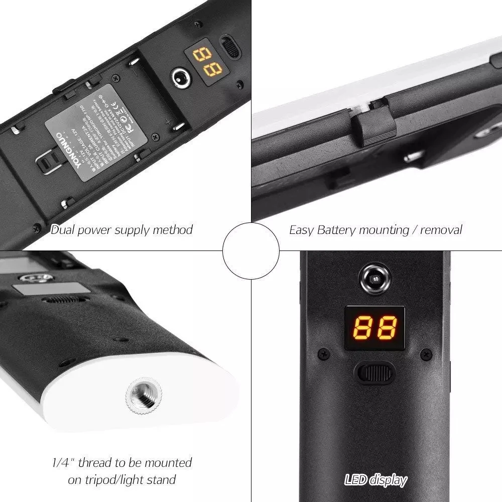 Ceny YONGNUO YN360S Ręczny światło LED Do Kamery Różdżka Kij 3200k-5600K 5600k ściemniania Pilot Aplikacji Sterowania CRI95 światło Do Studia Fotograficznego