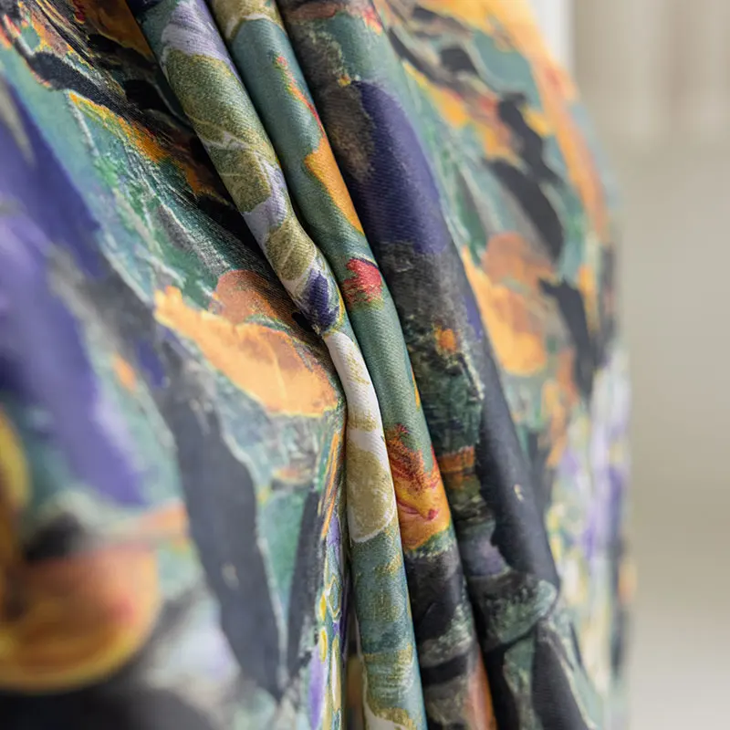 Цветочные плотные шторы в американском стиле картина для гостиной толстая Штора