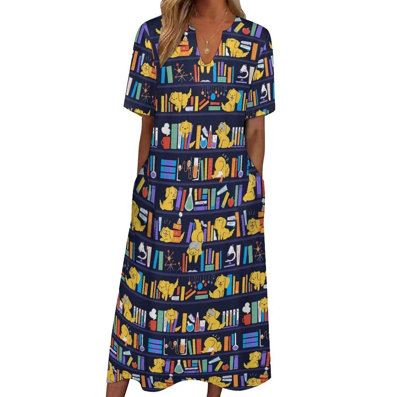 

Платье женское длинное пляжное с принтом книги, 3XL, 4XL, 5XL