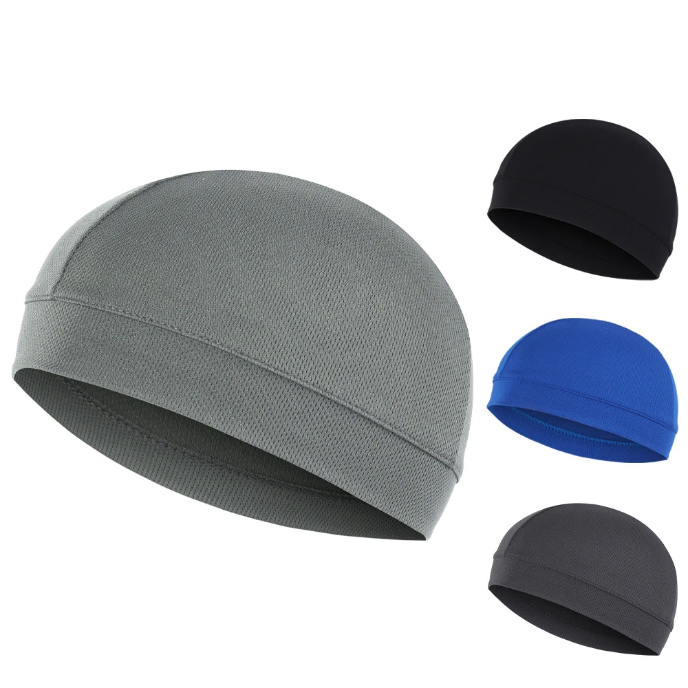 

Men Riding Skullies Beanies Summer Small Cap Sunscreen Sports Cap Outdoor Breathable Headgear Hat Bicycle Motorcycle Liner