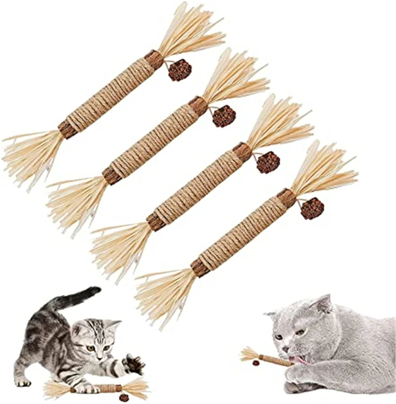 

5 Pcs Cat Sticks for Teeth Chewing Sticks for Cats Catnip Sticks Organic Cat Dental Care Toy Chewing Sticks Set Cat Chewing Toy