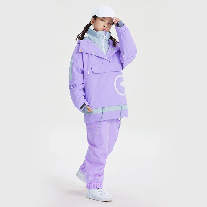 

Зимний детский лыжный костюм для девочек, водонепроницаемый теплый утепленный комбинезон для мальчиков, зимняя одежда для катания на лыжах, сноуборде, детский комбинезон