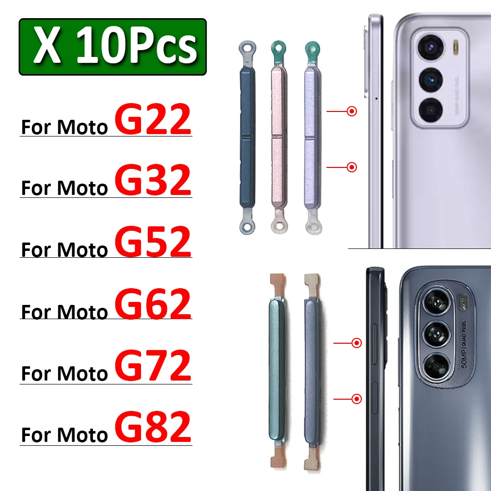 

10Pcs/Lot, Original For Motorola Moto G22 G32 G52 G62 G72 G82 5G Power Volume Side Button Key Replacement Parts