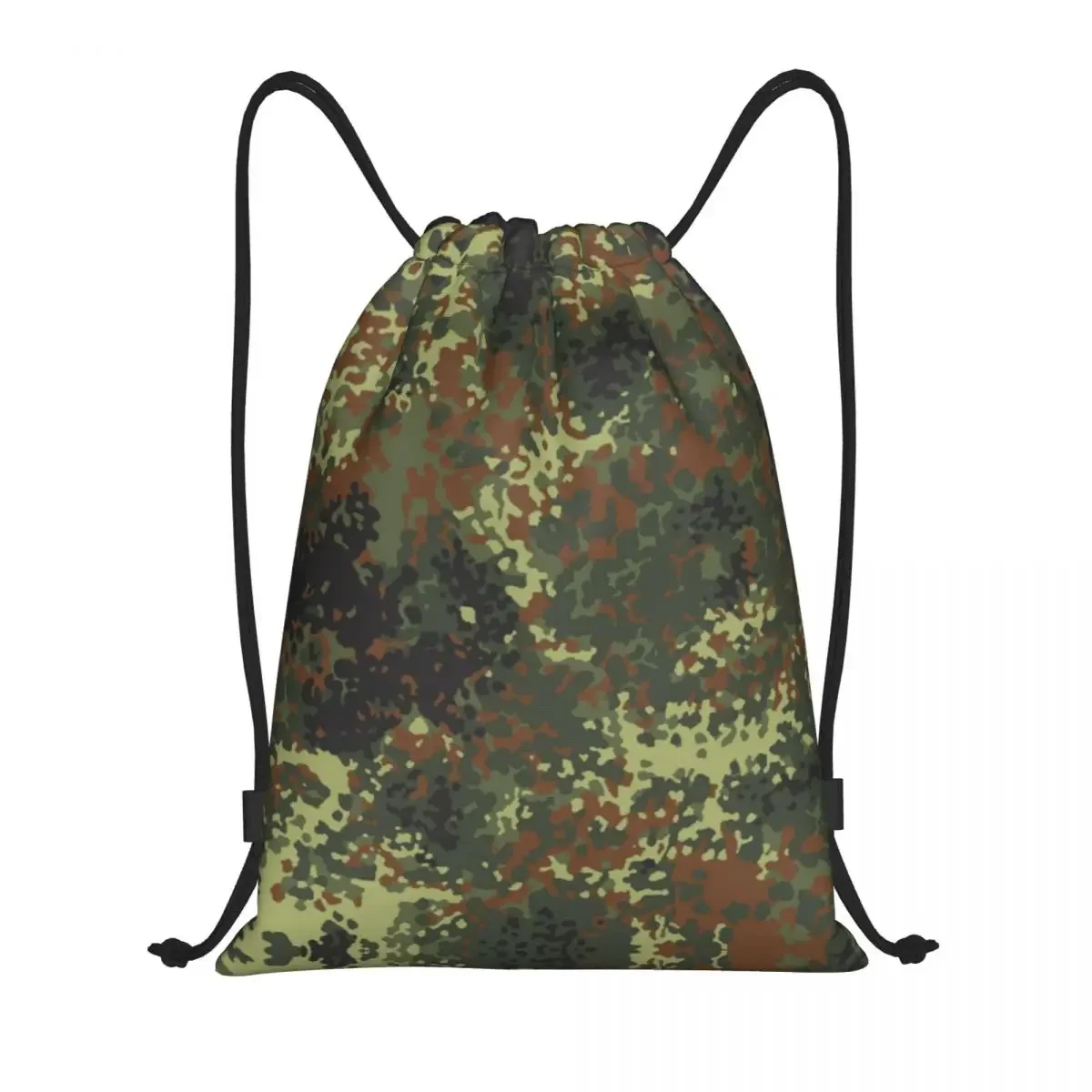 

Flecktarn камуфляжная сумка на шнурке для женщин и мужчин, портативный спортивный рюкзак для спортзала, военный армейский Камуфляжный Рюкзак