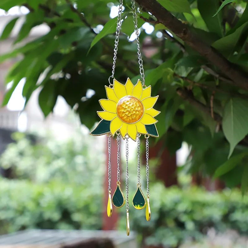 

1*Wind Chimes Sunflower Wind Chimes Pendant Alloy Outdoor Yard Garden Decoration Ornament Hanging Home Decoration