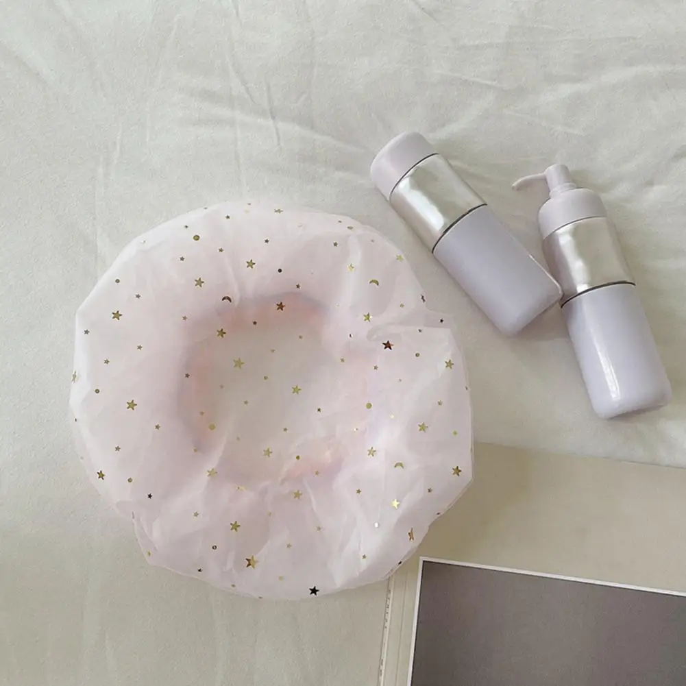 

Convenient Shower Caps Reusable Double Layer Cozy Wear Women Long Curly Hair Wrap Satin Hat Bathing Hat Headwear