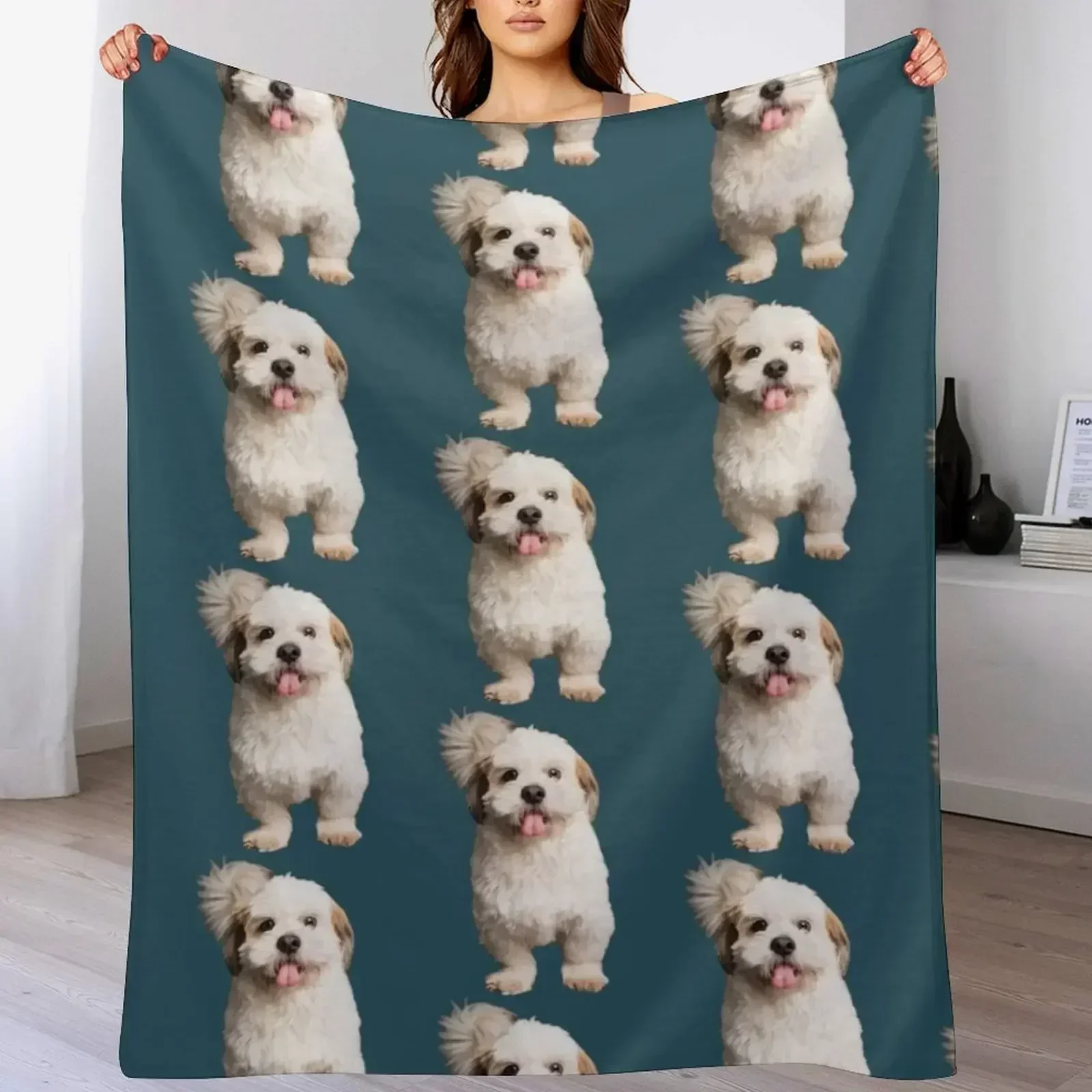 Шишон миньон la vie estšinaure avec un Shichon amoureux des chiens est lembuture Throw Blanket