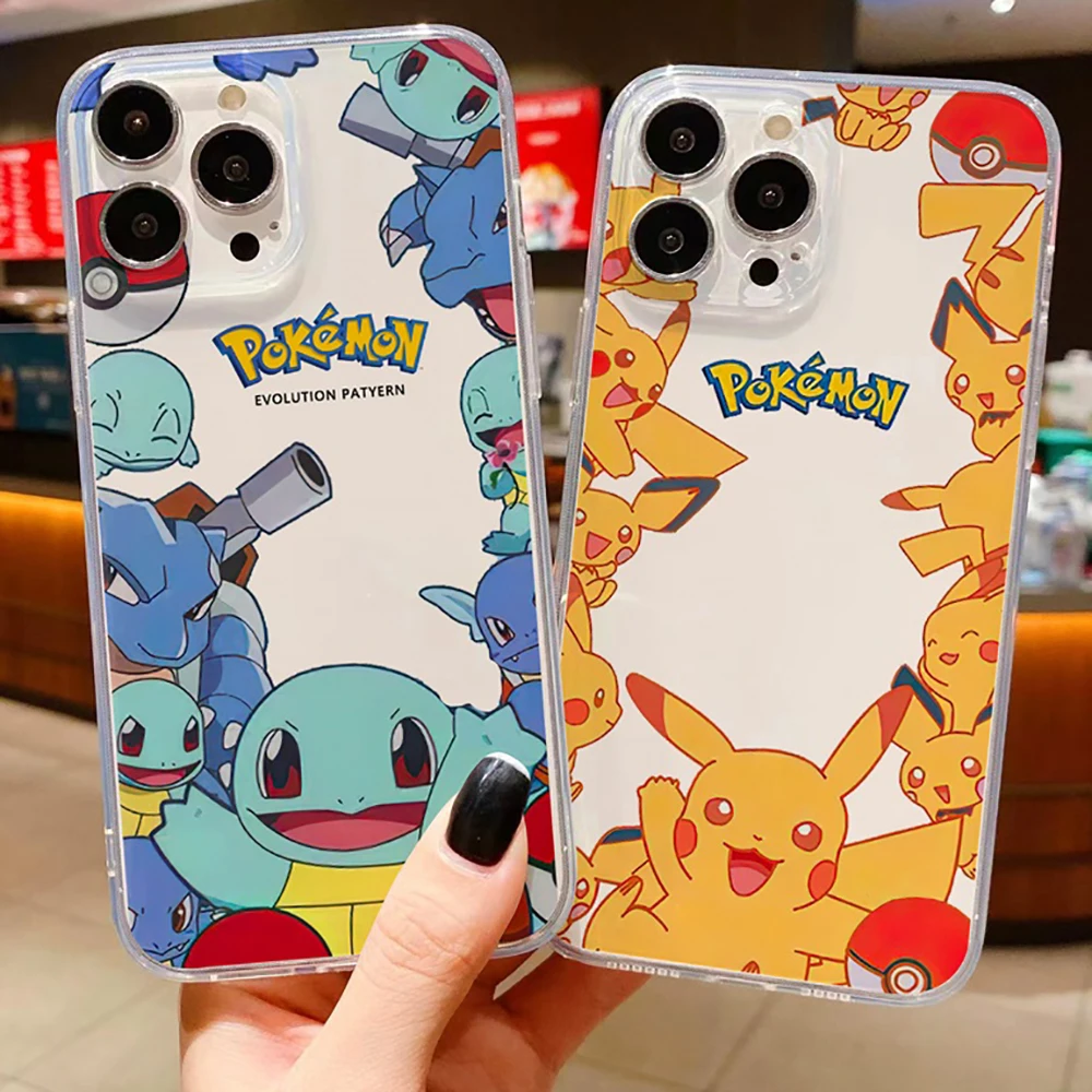 

Pokemon Pikachu Cute Ultra Thin Clear Phone Case For Apple iPhone 11 12 13 Pro 13 12 Mini X XR XS Max 6 6s 7 8 Plus Cover Funda