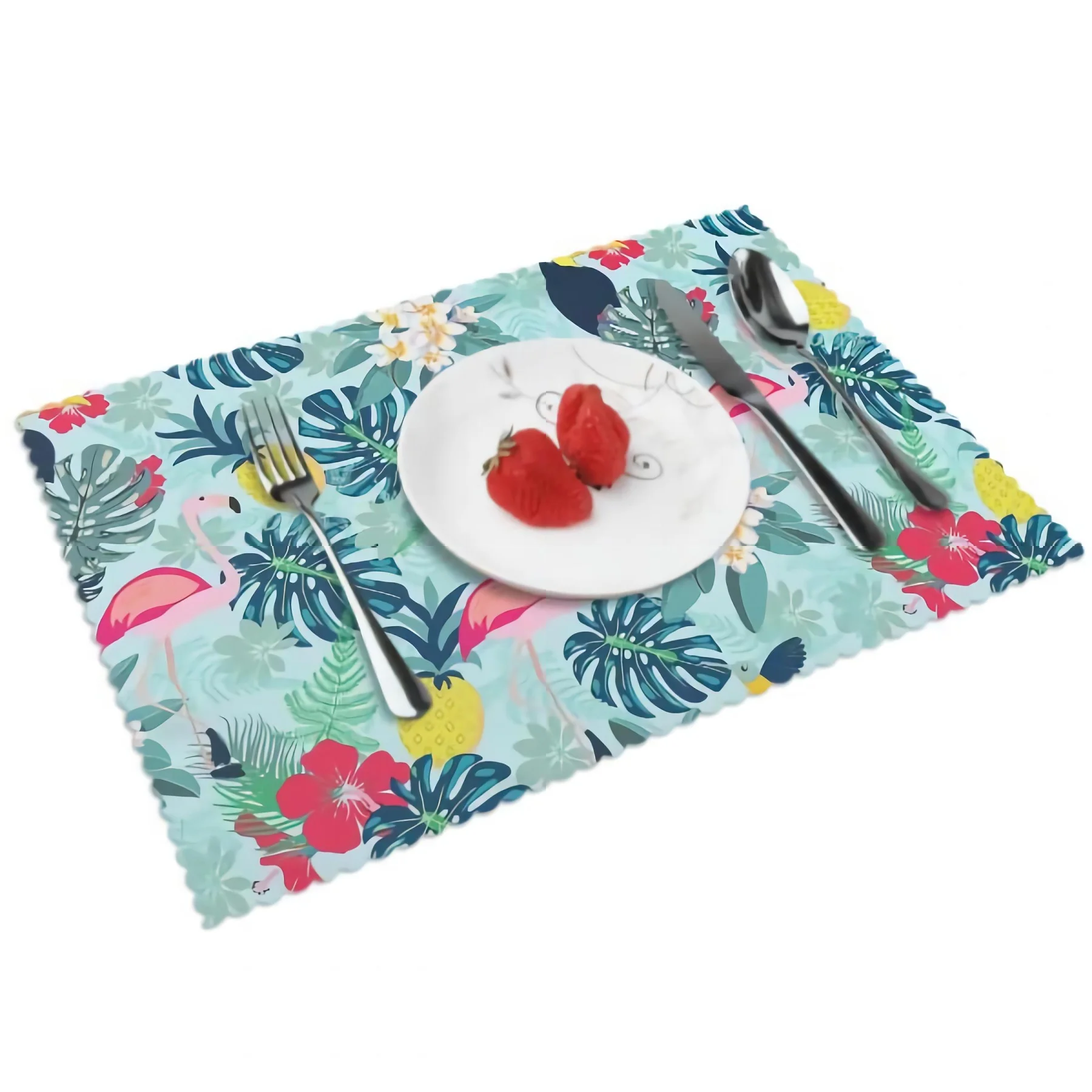 

Pink Flamingo Placemats for Dining Table 12 x 18 inches Heat Resistant Table Placemats Set of 4 for Kitchen Dining Table