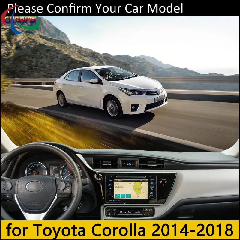 

Противоскользящий коврик с защитой от УФ-лучей для Toyota Corolla E170 E160 2014-2018, чехол для приборной панели, защита от солнца, накладка, автомобильные аксессуары