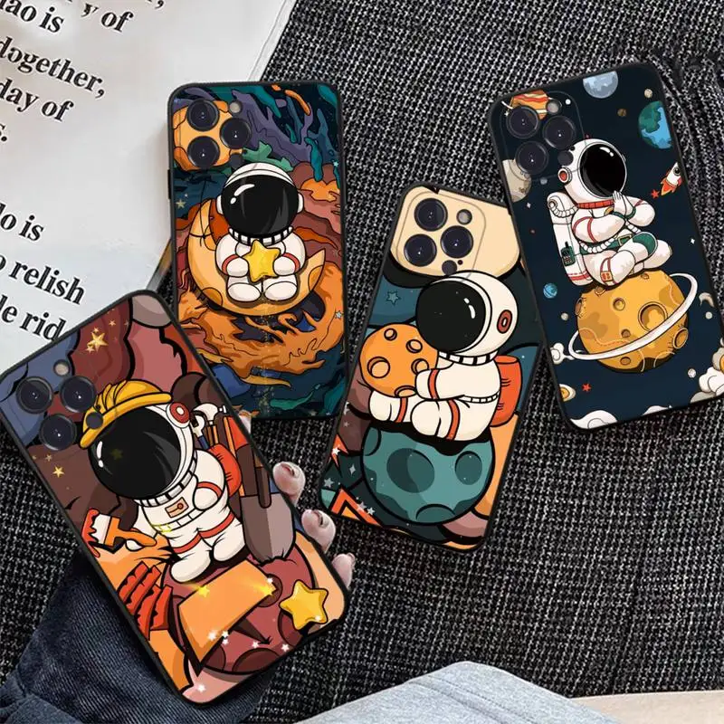 

Yinuoda Star Astronaut Cute Phone Case Silicone Soft for iphone 14 13 12 11 Pro Mini XS MAX 8 7 6 Plus X XS XR Cover