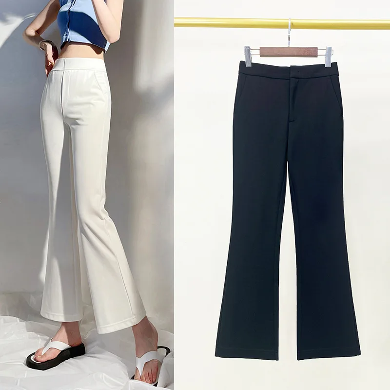 

Golf White Flared Pants Women's Summer Golf Sportswear High Waist Slim Stretch Casual Cropped Flared Pants Trend