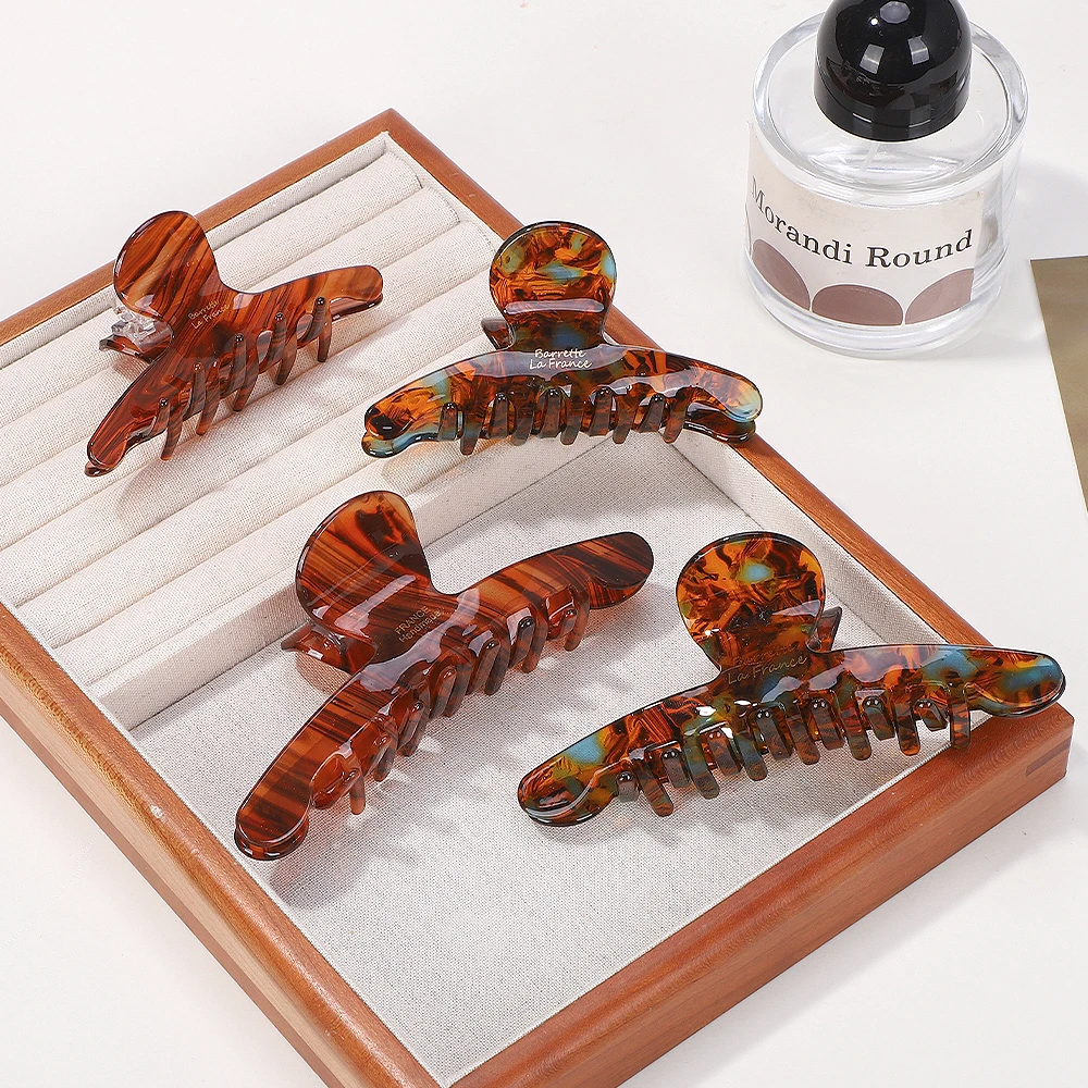 Женские ацетатные леопардовые когти для волос шикарные заколки - Цена: 285