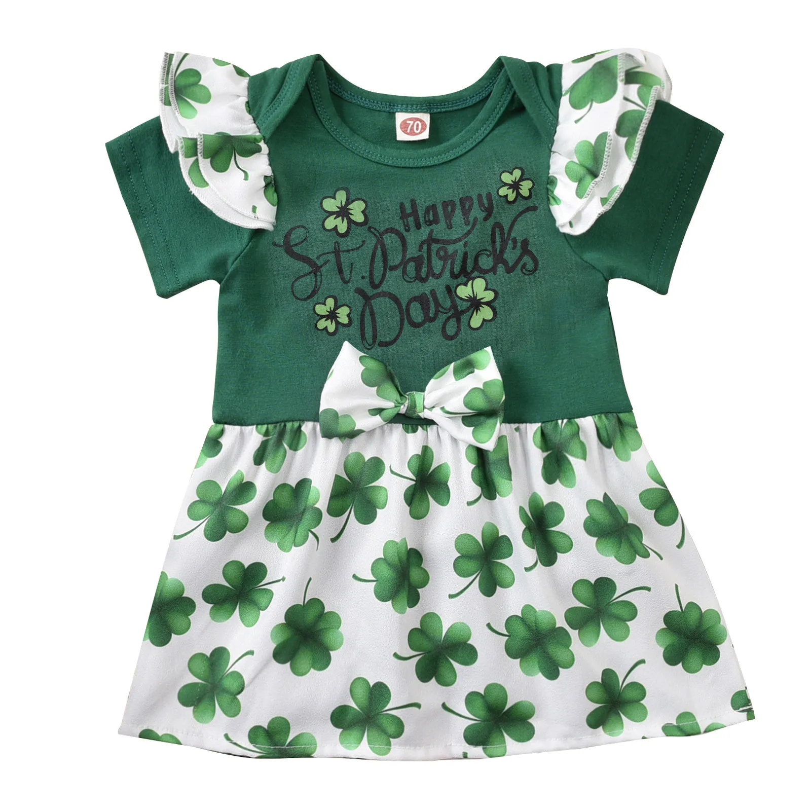 

Dress Newborn Infant Baby Patrick's Princess St Girl Patchwork Clovers Print Day Girls girl clothing sleepwear pyjama suit