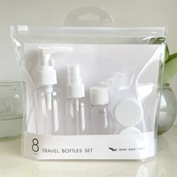 8 pcsset spray bottle travel essentials supplies transparent cosmetic plastic eva storage bag refillable bottles accessories