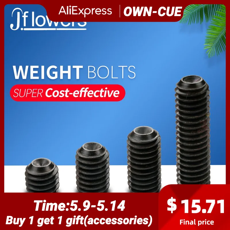 

JF J-Flower Регулируемый Вес болта 0,2/0,4/0,5/1,1 унции железа 4 шт. винта регулируемые аксессуары для бильярда