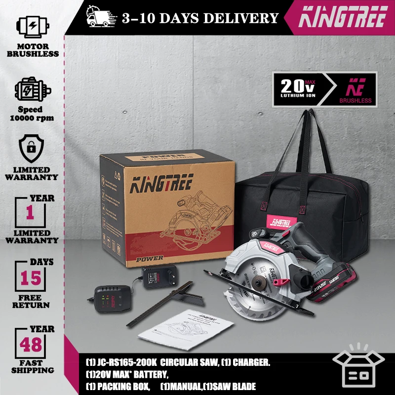 

Kingtree new arrival 20V Electric Circular Saw Multifunctional Woodworking Cutting Power Tool home diy