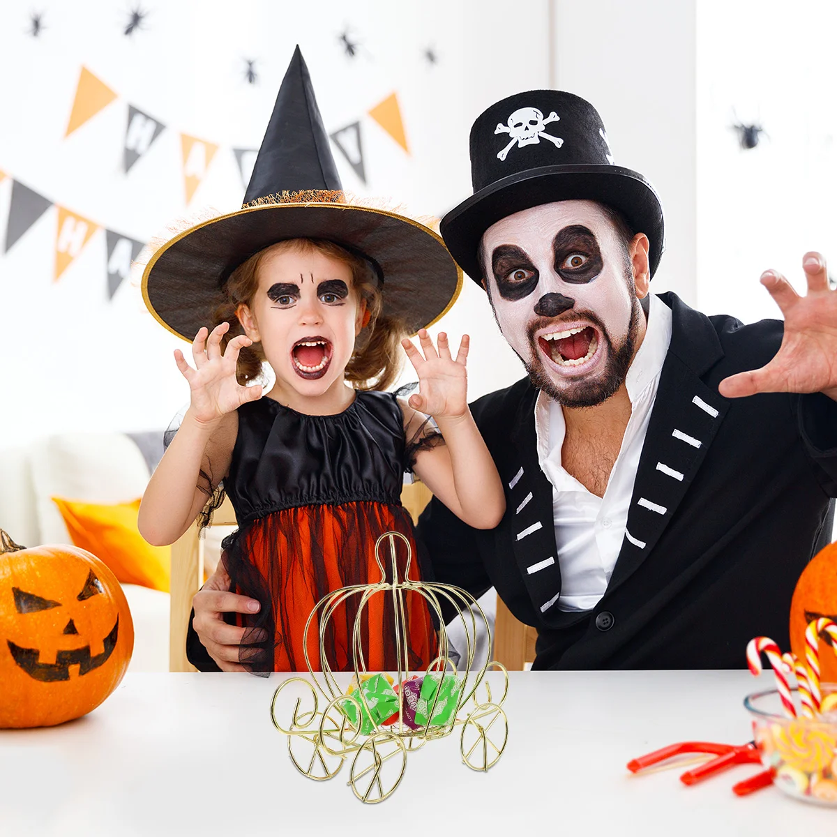 

Pumpkin Cart Metal Candy Box De Bautizo Para Niños Display Stand Baby Girls' Jewelry