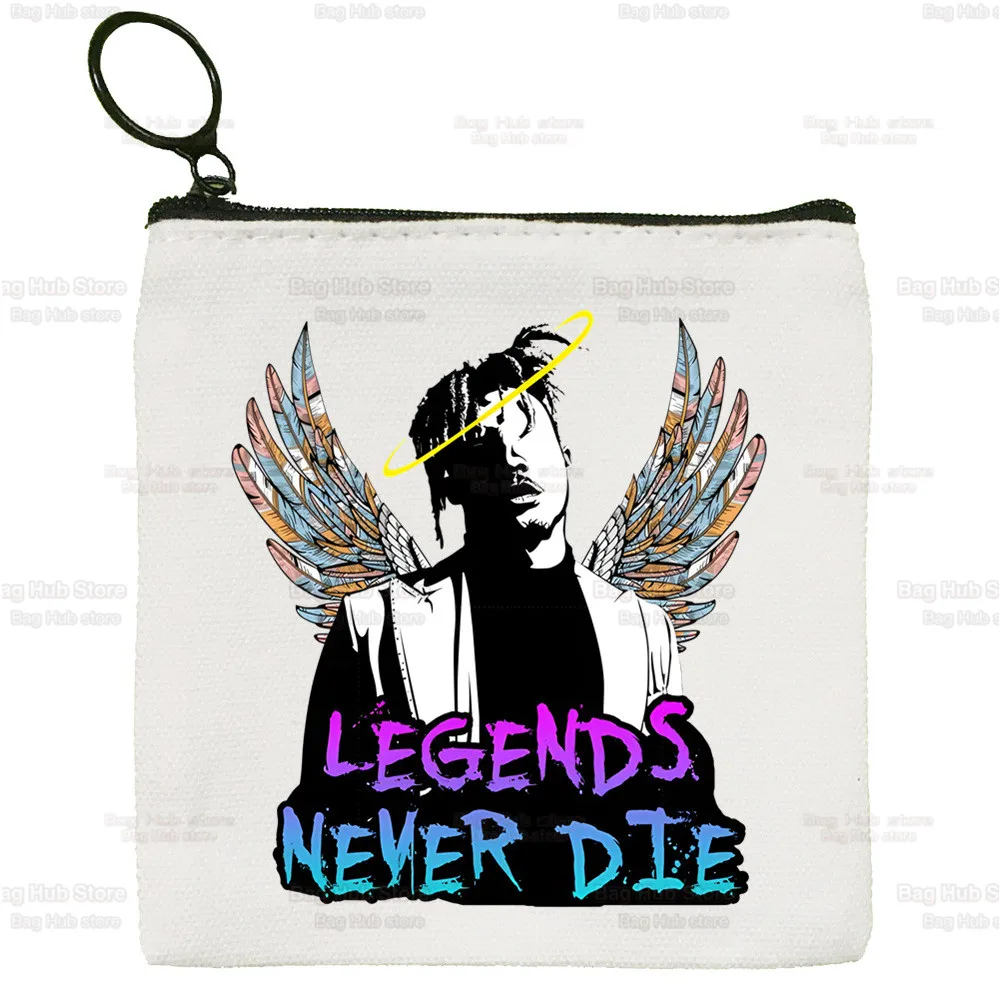 Juice Wrld Fans Fashion Cute Mini Coin Purse Canvas Student WRLD Rapper Wallet Coin Case Zipper Hip Hop Singer Hand Key Case