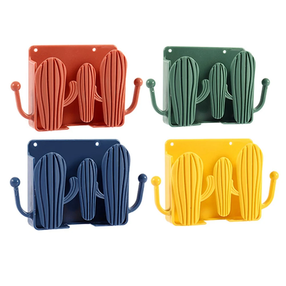 

4Pc/Set Wall Mounted Plastic Storage Box, Self-Adhesive Remote Control Mobile Phone Plug Holder Organizer Storage Box