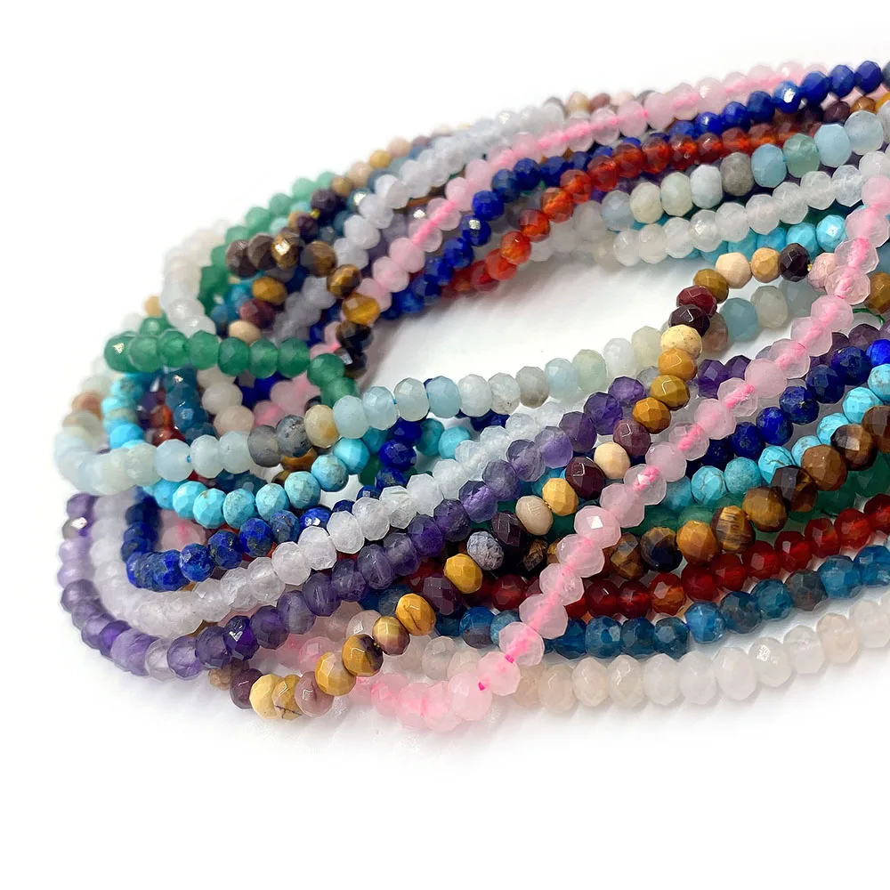 Бусины из натурального камня для ожерелья с малахатным Рубином 2x3 мм розовый