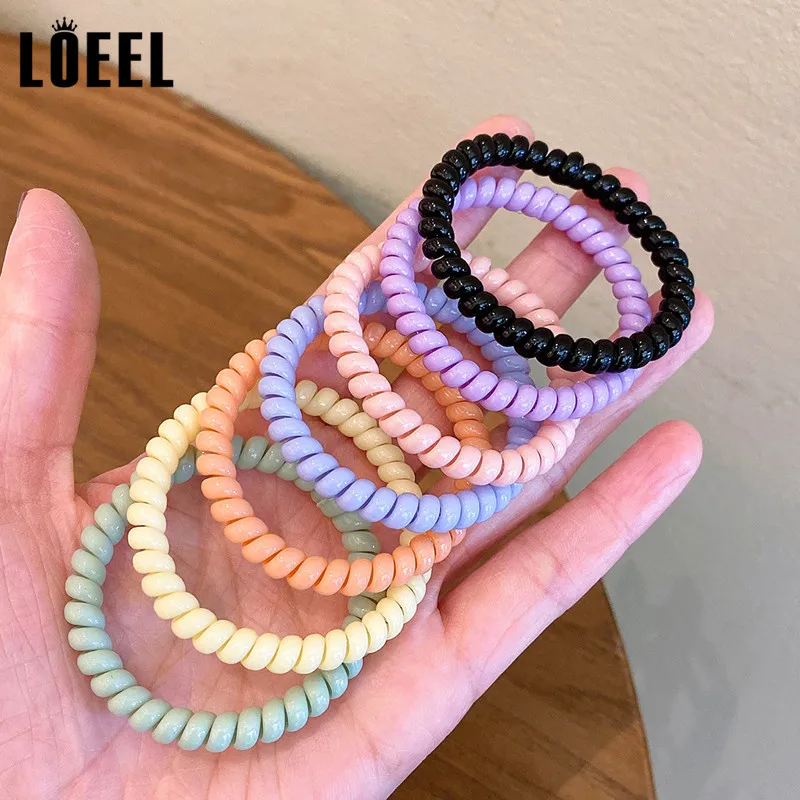 

20 Piece Coil Elastics Hair Ties Multicolor Spiral Hair Bands Telephone Cord Scrunchies Plastic Hair Ties For Women And Girls