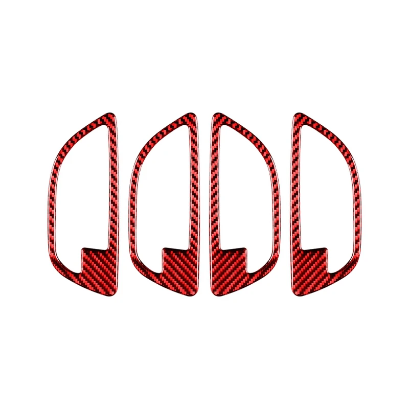 

Carbon Fiber Interior Door Handle Frame Protective Decoration Cover Trim Stickers for BMW 5 Series F10 2011-2017