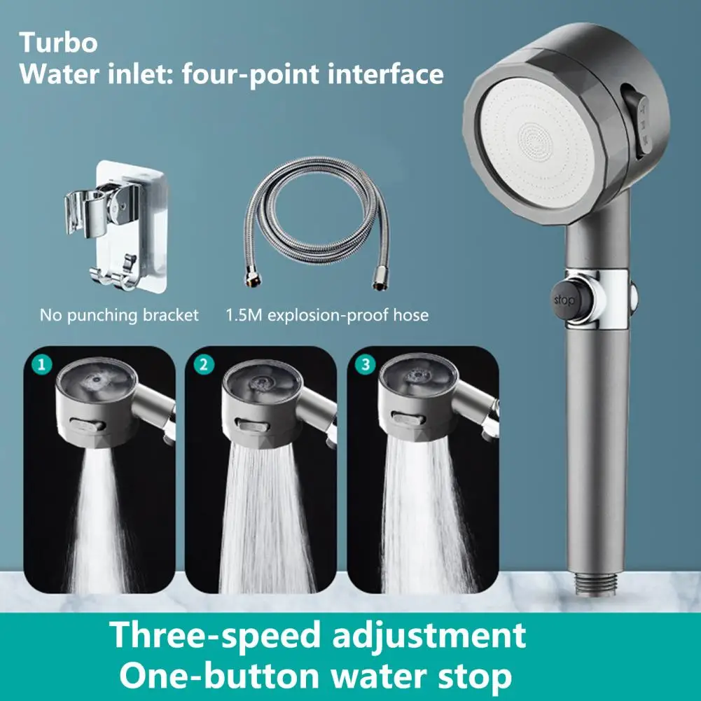 

Shower Spray Head 1 Set Reliable High Pressure ABS Bathroom Booster Hand Shower Bathroom Supplies