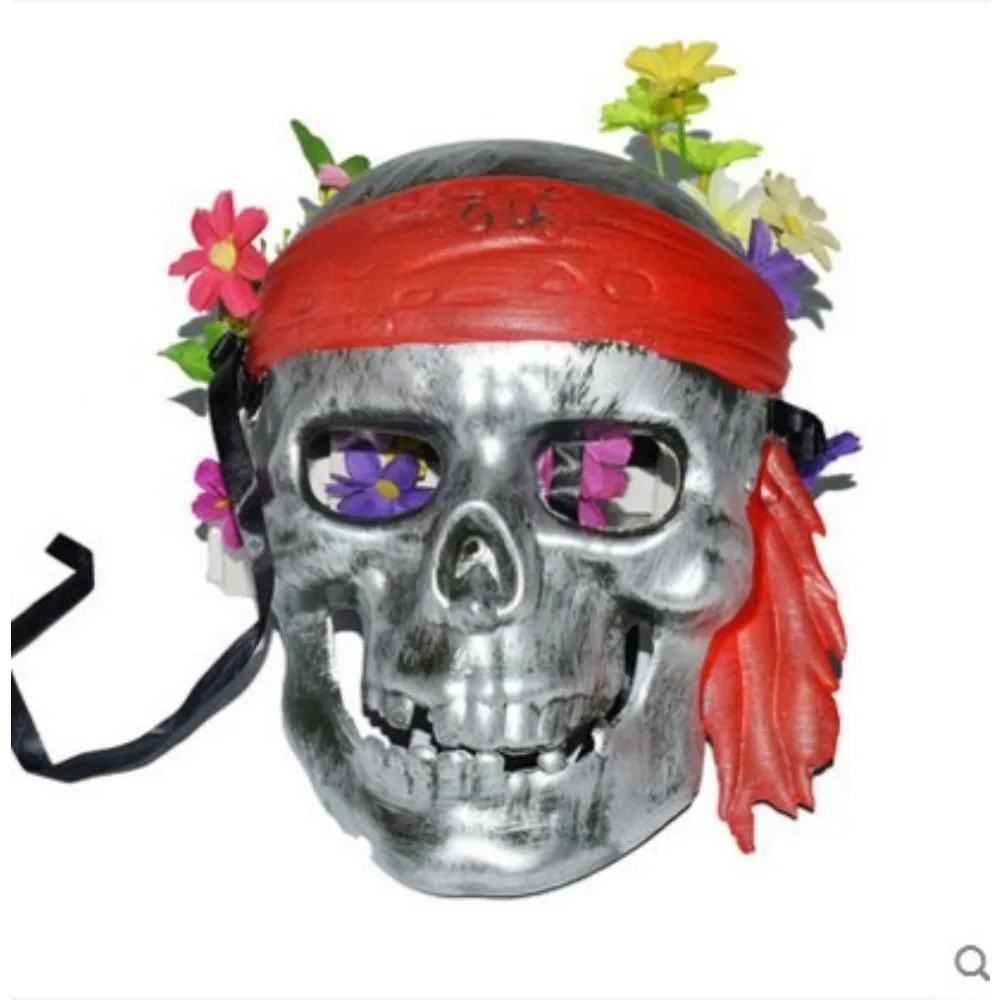 

Пиратская маска призрака на Хэллоуин, на все лицо, военные фанаты, полевой Скелет смерти, защитное снаряжение 22x16 см