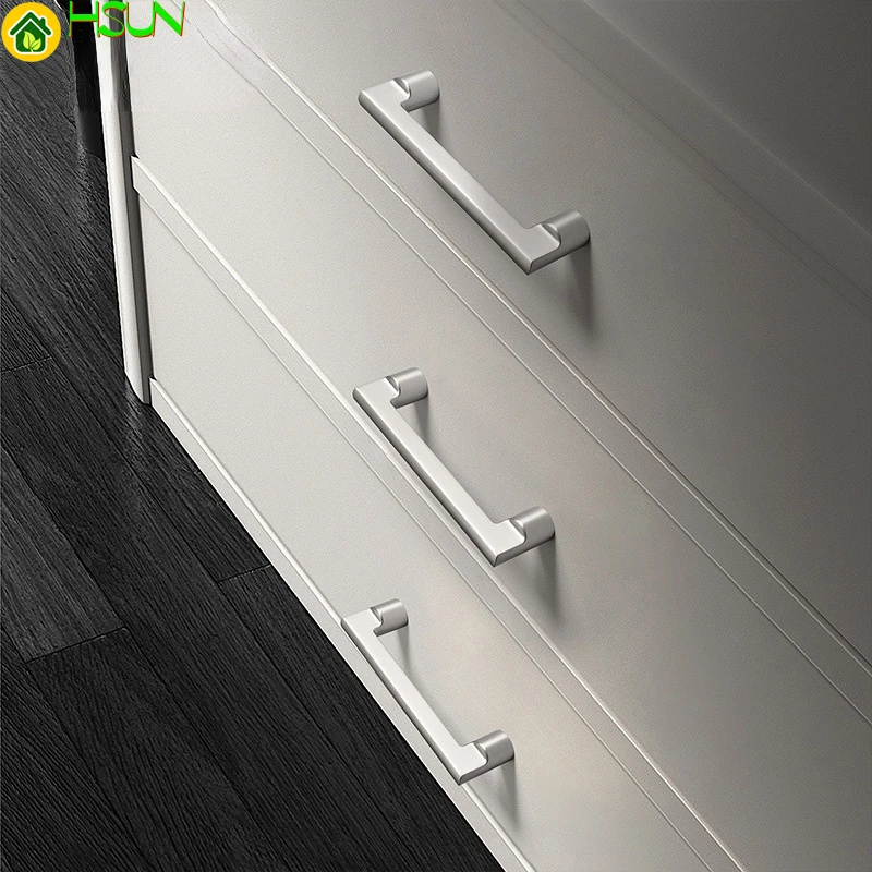 High end cabinet door handle modern simple wardrobe light luxury wind drawer single hole hardware small