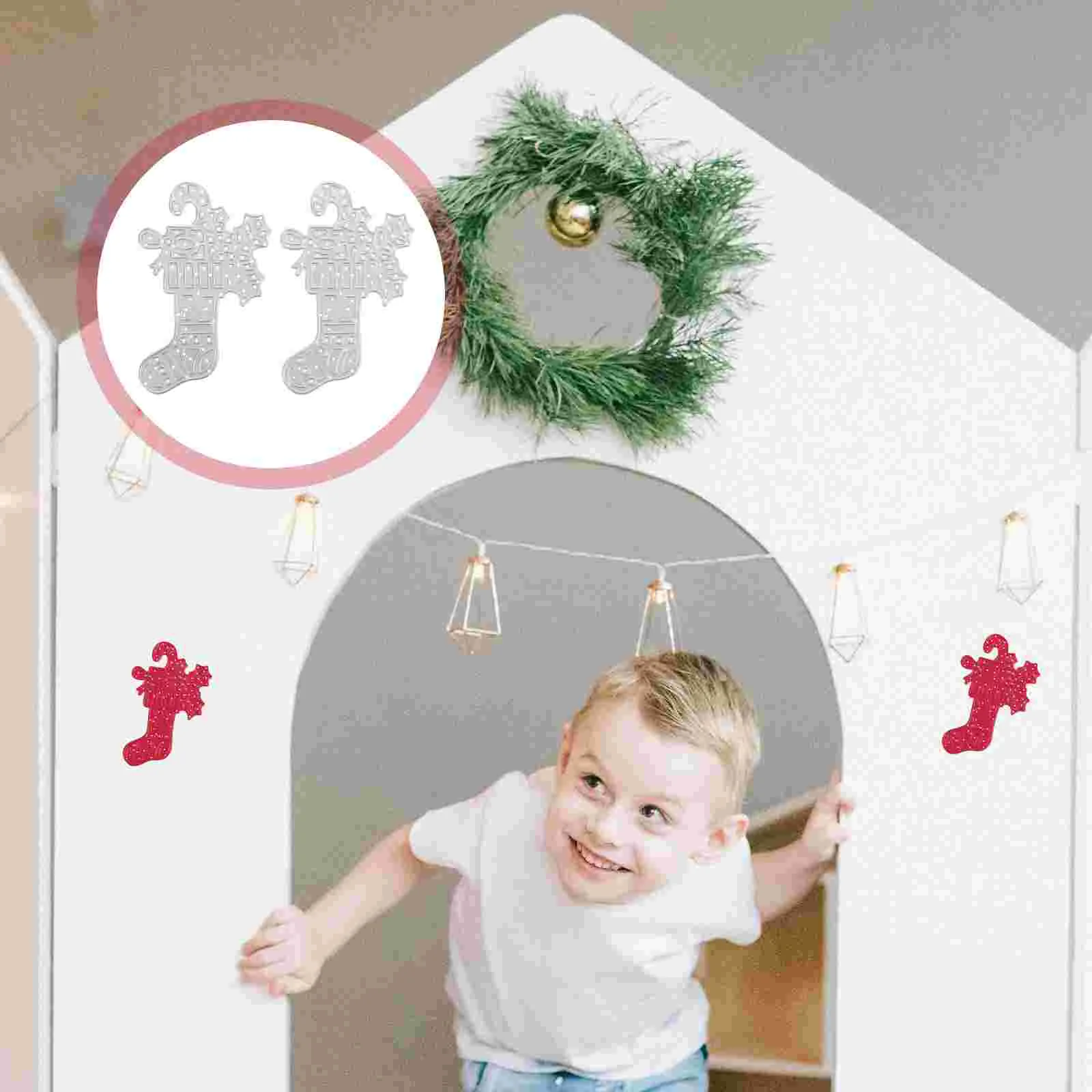 

2pcs Christmas Sock Cutting Die Xmas Theme Scrapbooking Cutting Die DIY Template