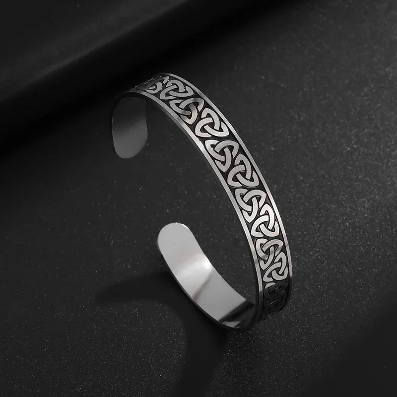 Браслет Регулируемый из нержавеющей стали в кельтском стиле с троицким узлом