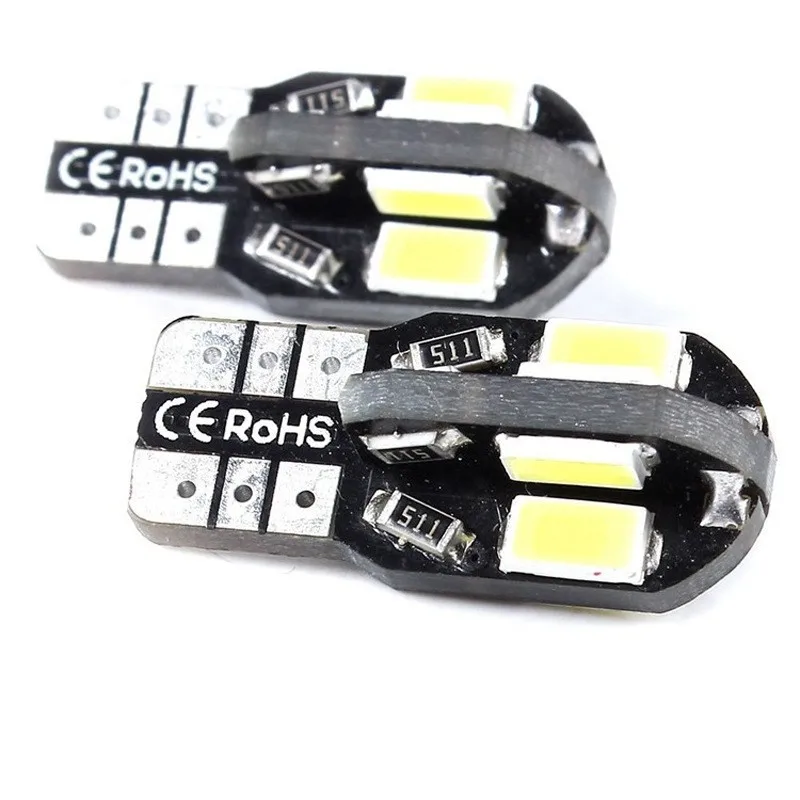 

Car light bulb2PCS T10 Canbus 5630 8SMD wide light license plate light Car LED small light bulb multi-color