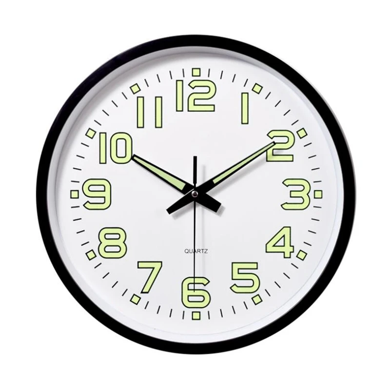 

12 Inch / 30cm Luminous Wall Clock Silent with Night Light Glow in the Dark Round Clock Living Room Decoration