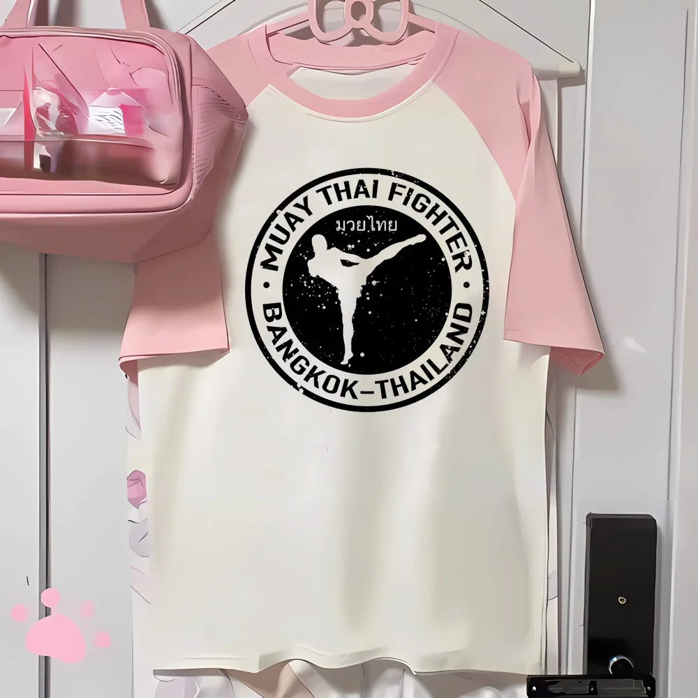 Футболки Muay Thai женская летняя футболка Женская забавная одежда в стиле Харадзюку