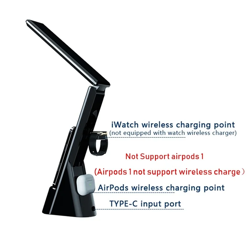 3 in 1 fast wireless charger stand for iphone 13 12 11 pro max alarm clock table lamp wireless chargers for apple watch airpods free global shipping