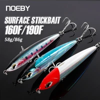 noeby 160f 190f surface stickbait fishing lures floating boat trolling big pencil artificial bait for gt sea bass fishing lure